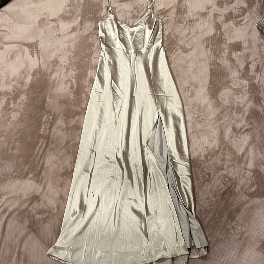 Burst Grey bridesmaids dress
